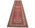 12 Feet Red Kazak Afghan Hand Knotted Wool Runner Rug